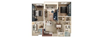 a rendering of a 3d floor plan of a living room