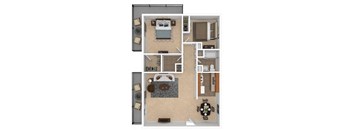 an overhead view of a floor plan of a hotel room