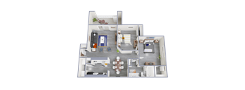 a floor plan of a 3 bedroom apartment