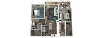 a floor plan of a 3 bedroom apartment