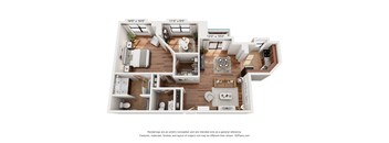 A 3D floor plan of a house with dimensions and a disclaimer at the bottom.