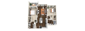 B1 Floorplan - two bed two bath