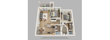 2 Bedrooms and 2 Bathrooms Floor Plans at The Palmera on 3009, Schertz, TX, 78154