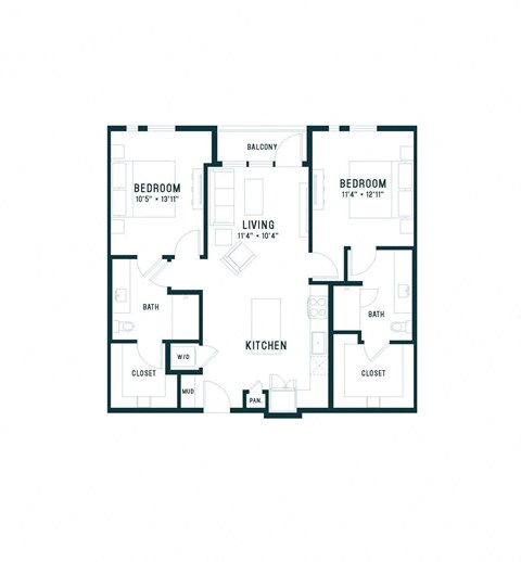 bedroom floor plan | the apartments at masse corner