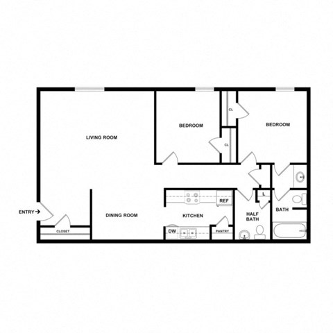 a floor plan of a 1 bedroom floor plan