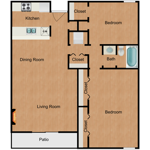 a floor plan of a home with a bedroom and a living room