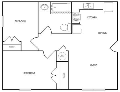 a floor plan of a home with a bedroom and a living room