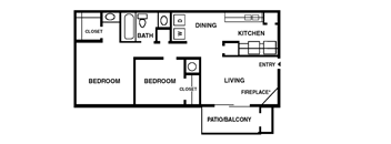 a floor plan of a house with a bedroom and a living room