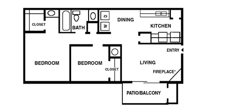 a floor plan of a house with a bedroom and a living room