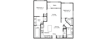 a floor plan of a house with a bedroom and a living room