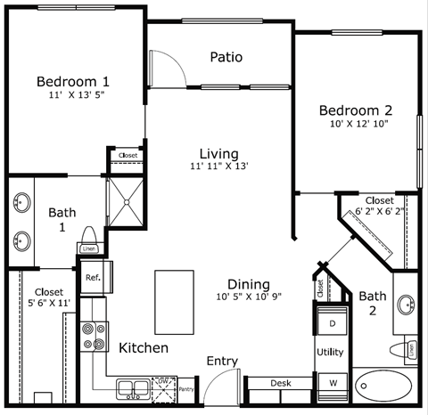 a floor plan of a house with a bedroom and a living room