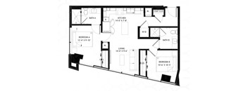 A black and white image of a floor plan for a house.