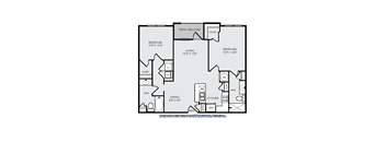 A black and white image of a floor plan for a house.