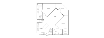 A black and white image of a house floor plan.