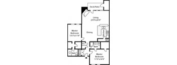 a floor plan of a two story house with a master bedroom and two bathrooms