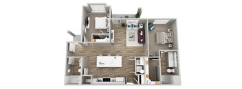 a floor plan of a 1 bedroom 1 bathroom apartment with a balcony, transparent png download