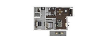 the 1122 square foot floor plan  studio