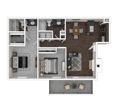 the 1122 square foot floor plan  studio