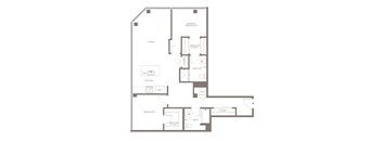 A floor plan of a house with a living room, kitchen, dining room, and bedrooms.
