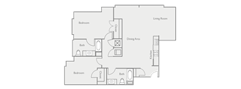 a floor plan of a 1 bedroom apartment