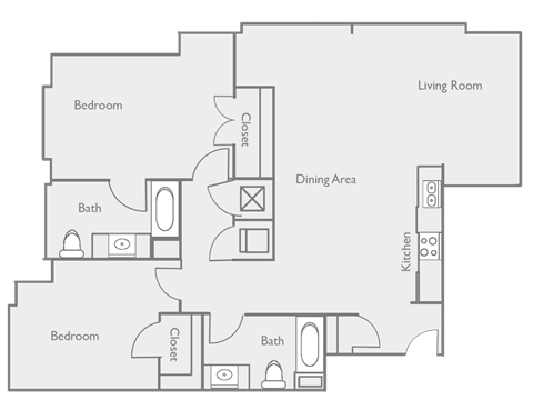 a floor plan of a 1 bedroom apartment