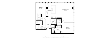 Two Bedroom Two Bathroom Floor Plan Apartment North Scottsdale