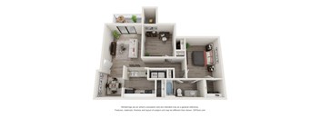 a 1 bedroom floorplan is shown in this illustration