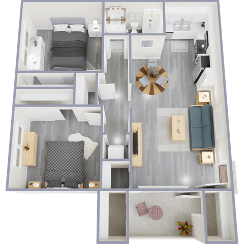 a floor plan of a 1 bedroom apartment