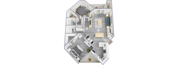 a floor plan of a 3 bedroom apartment