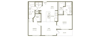 A black and white image of a floor plan for a house.