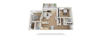 B2 Floorplan - two bed two bath