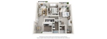 a 3 bedroom floor plan is shown in this image
