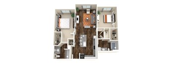 B1 Floorplan - two bed two bath
