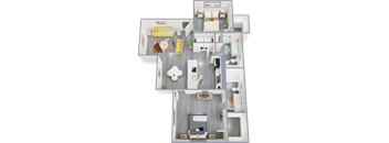 a floor plan of a 1 bedroom apartment with a bathroom and a living room