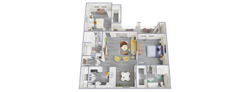 a floor plan of a 3 bedroom apartment