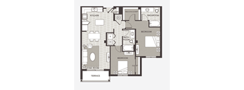 a floor plan of a bedroom apartment