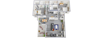 a 3d rendering of the clubhouse floor plan