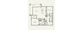 A black and white image of a floor plan for a home.