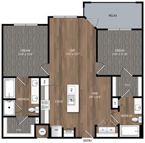 b2 floor plan in midland tx apartments