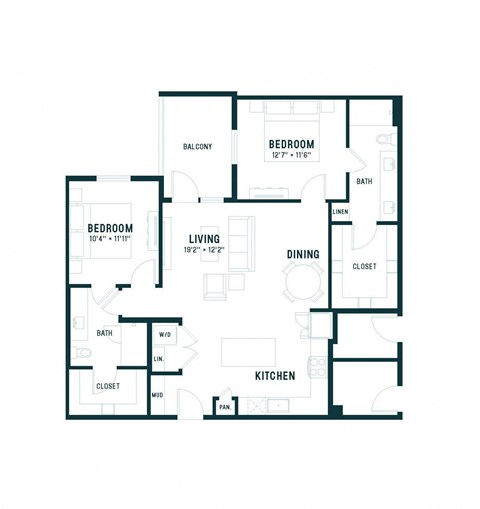 bedroom floor plan an in 2 bed 2 bath