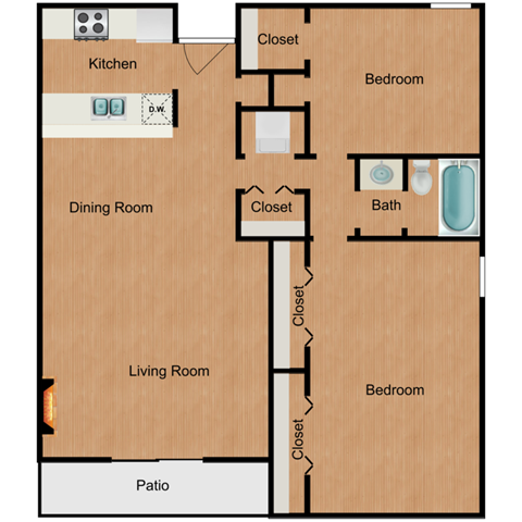 a floor plan of a home with a bedroom and a living room