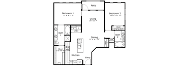 a floor plan of a house with a bedroom and a living room