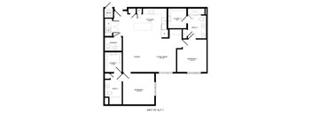 A black and white image of a floor plan for a unit.