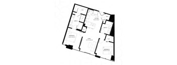 A black and white image of a house floor plan.