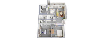 a floor plan of a 3 bedroom apartment