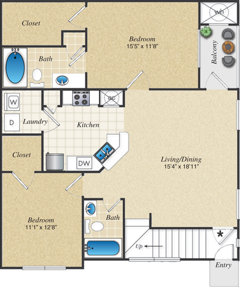 B2U Floor Plan  | Parmer Place in Austin