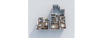 a floor plan of a 3 bedroom apartment