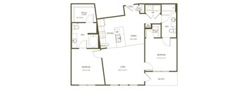A floor plan of a house with a balcony and a garage.