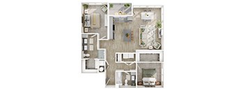 a1 floor plan  1 bedroom with 2 baths