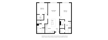 Two Bedroom Two Bathroom Floor Plan Apartment North Scottsdale